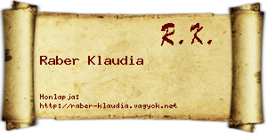 Raber Klaudia névjegykártya